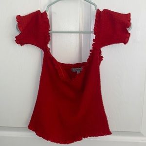 Red off-the-shoulder Top